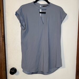Express Slate Blue Women's Short Sleeve Top